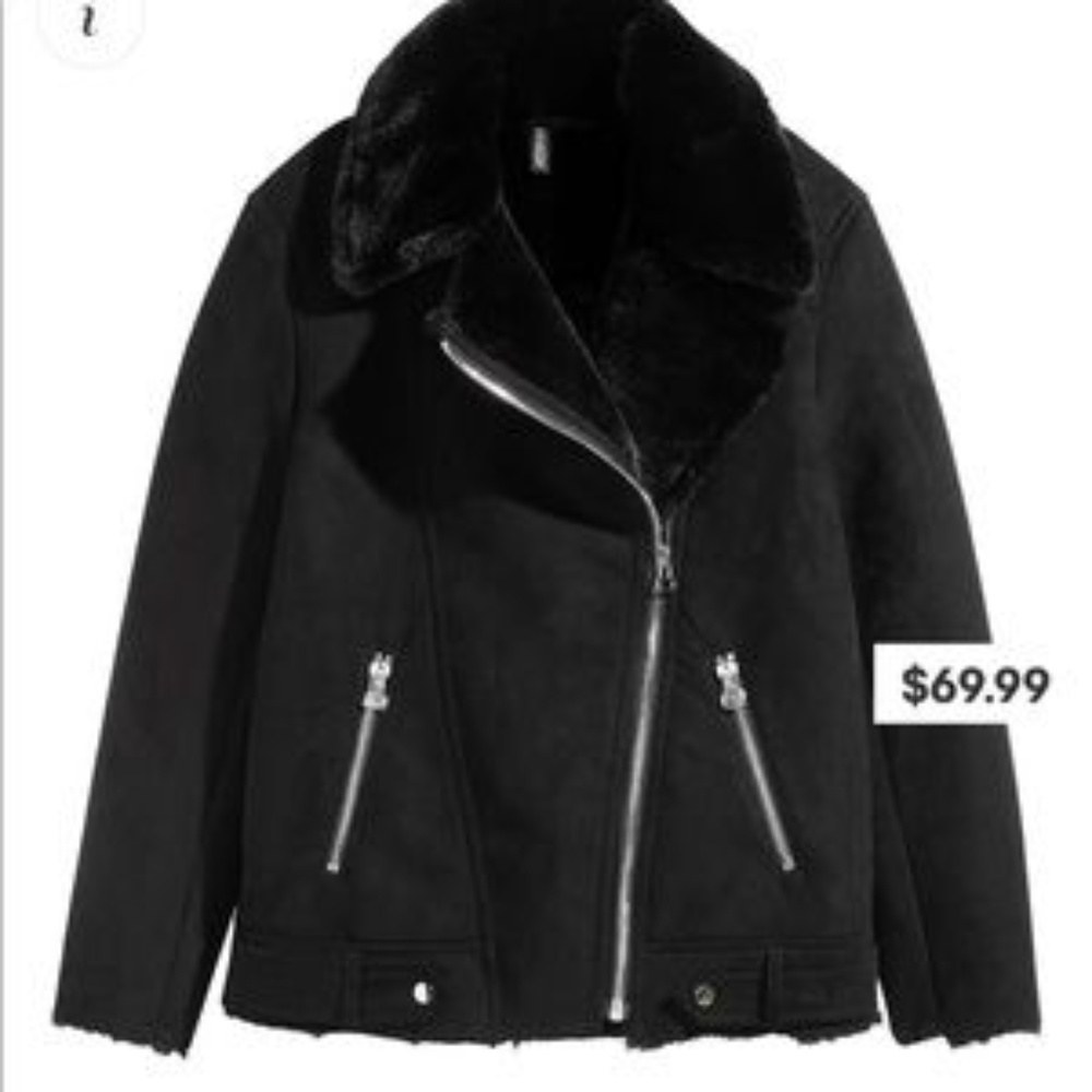 BRAND NEW WITH TAGS h&m faux suede biker jacket.